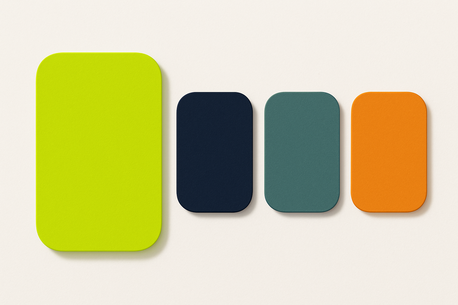 Color swatches comparing Duolingo's bright yellow-green against the navy, teal, and orange tones used by competing edtech brands, showing how the green occupies a unique and vibrant chromatic position.