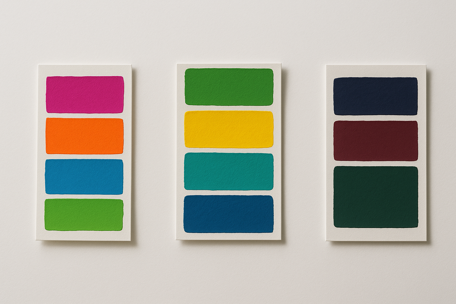 A top-down comparison of Olympic color palettes from London 2012, Rio 2016, and Tokyo 2020, showing the shift from vivid, high-saturation colors to the deeply restrained, traditional pigment-inspired tones of Tokyo.