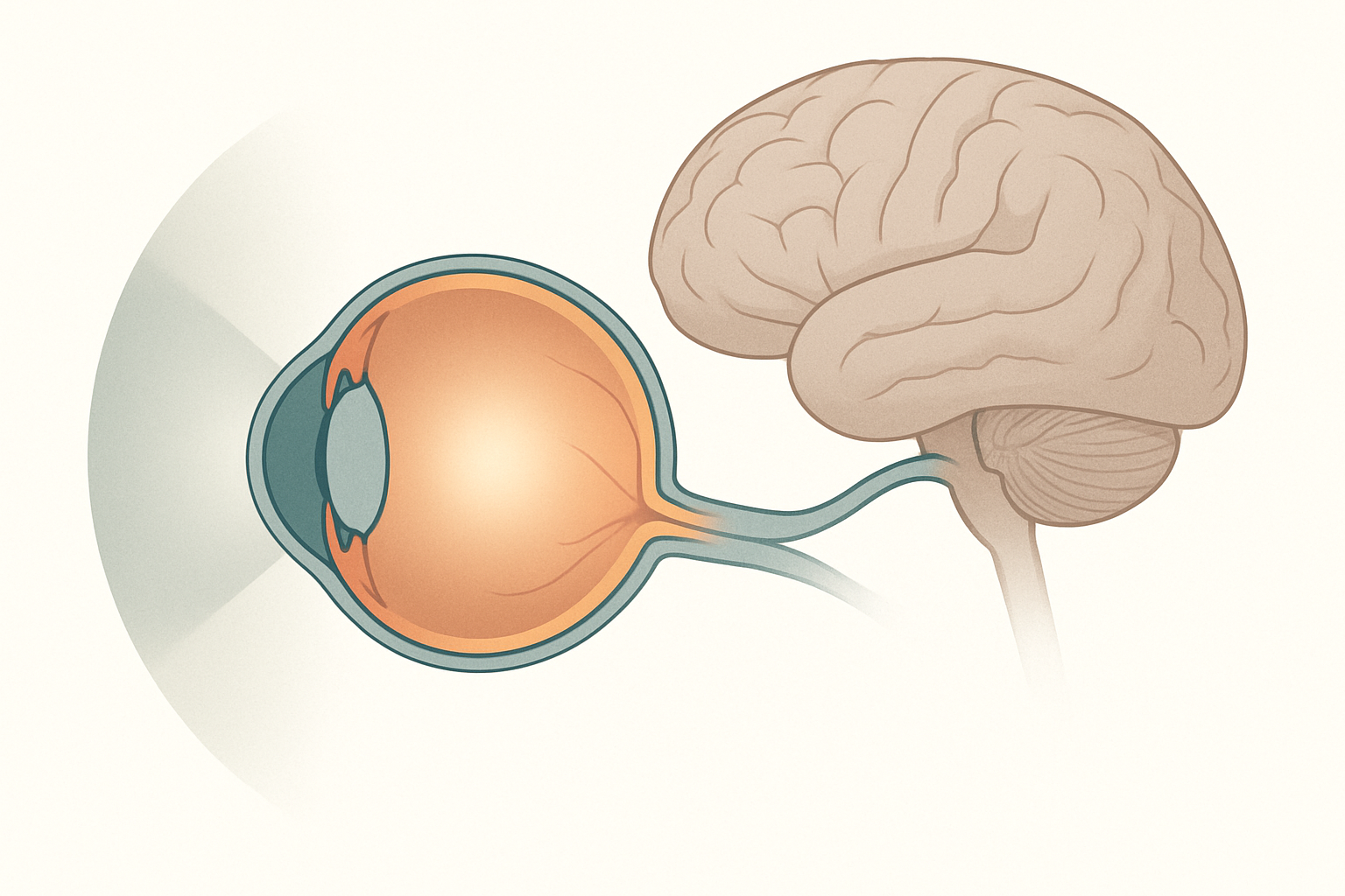 Simplified diagram illustrating how peripheral vision narrows and color perception degrades during acute stress, showing a contracted central visual field with faded peripheral zones.