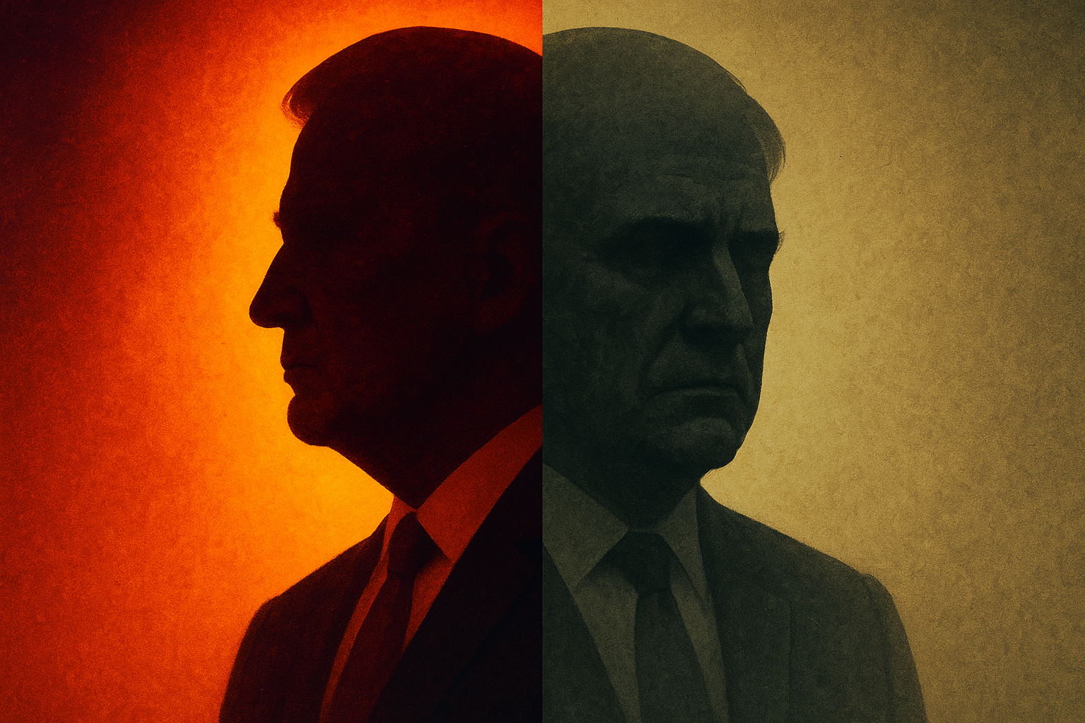 The same portrait shown with two color treatments, one warm and saturated and one cold and desaturated, demonstrating how color grading changes perception